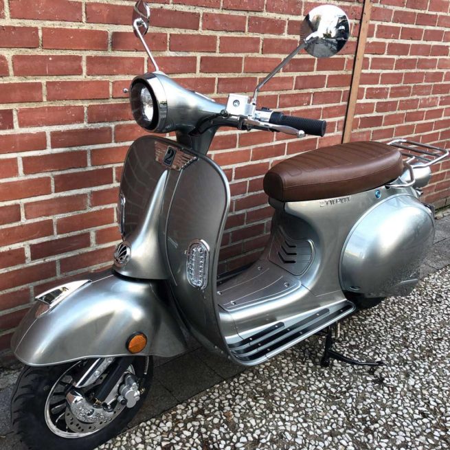 Scooter Electrique 2Twenty Roma Gris Retro avant gauche