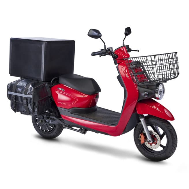 scooter électrique coursier Pink Mobility Pink UP top box top case