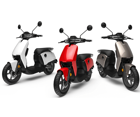 scooters super soco, 3 couleurs