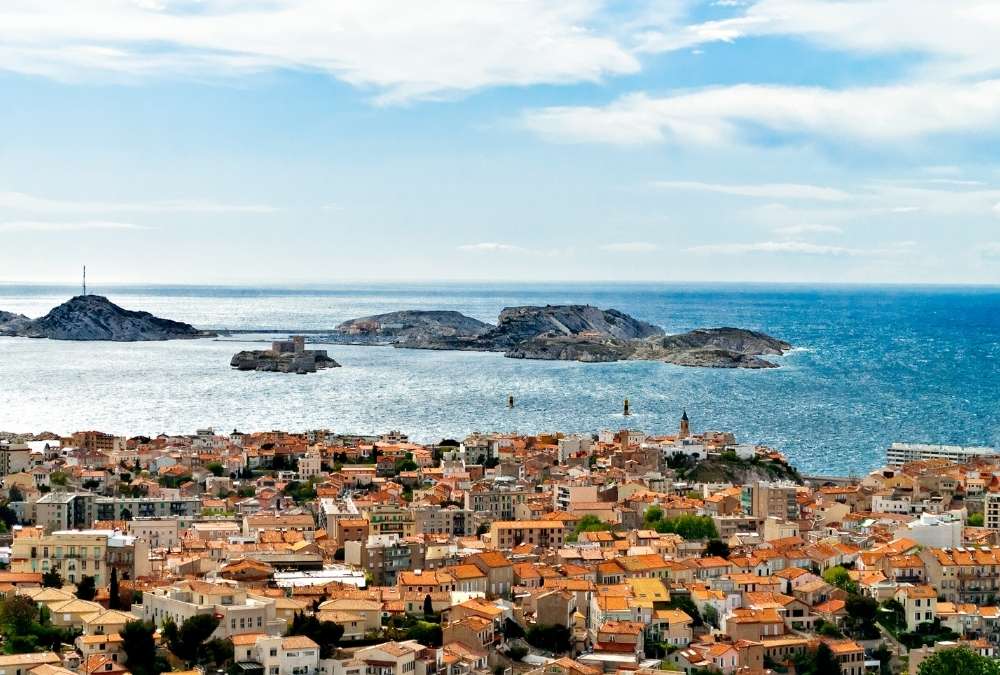 La vieille ville de Marseille vue du ciel