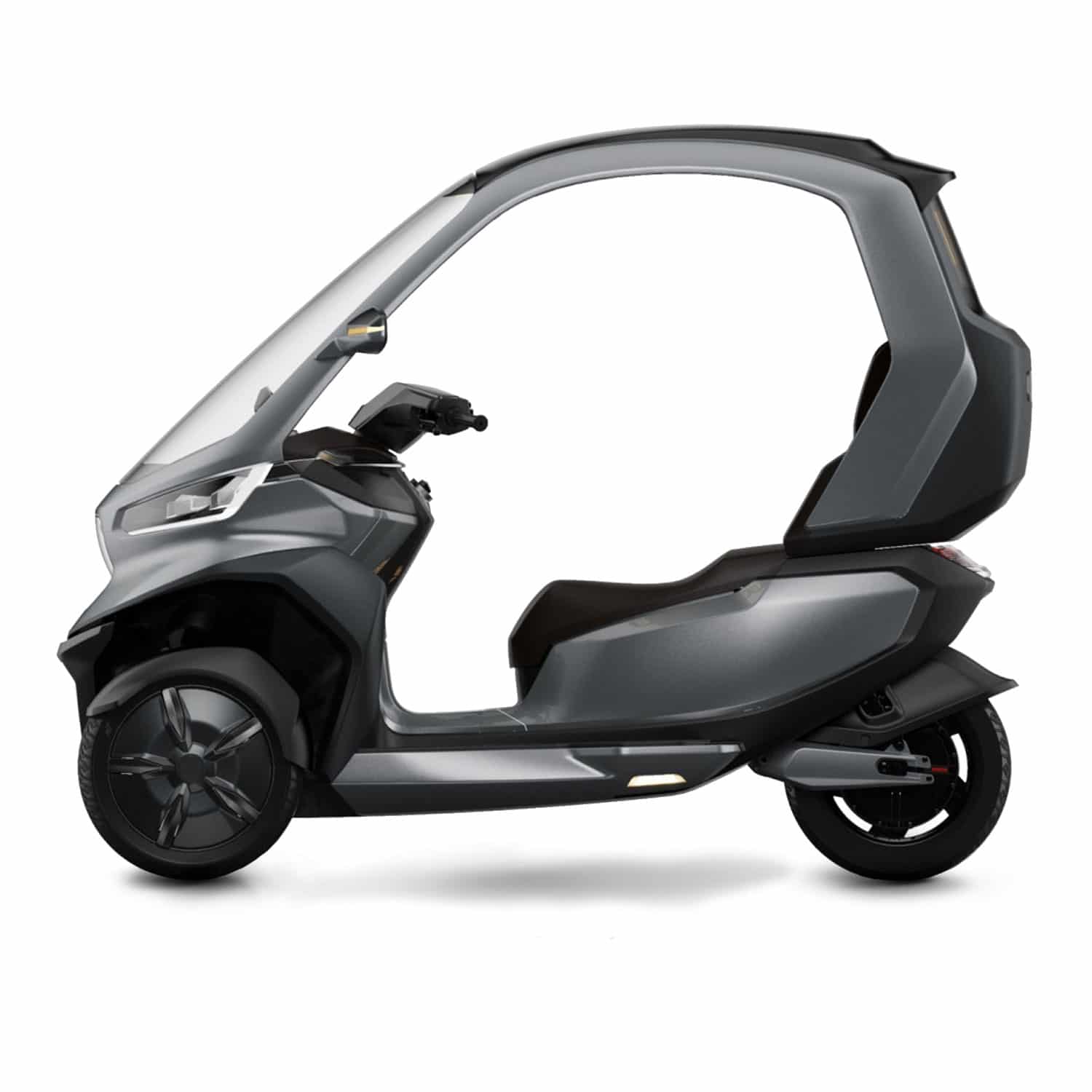 scooter électrique à 4 grandes roues et d'une grande autonomie, avec toit