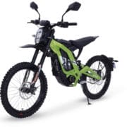 Motocross Electrique Sur-Ron Light Bee X homologuée Verte vue trois quart avant gauche