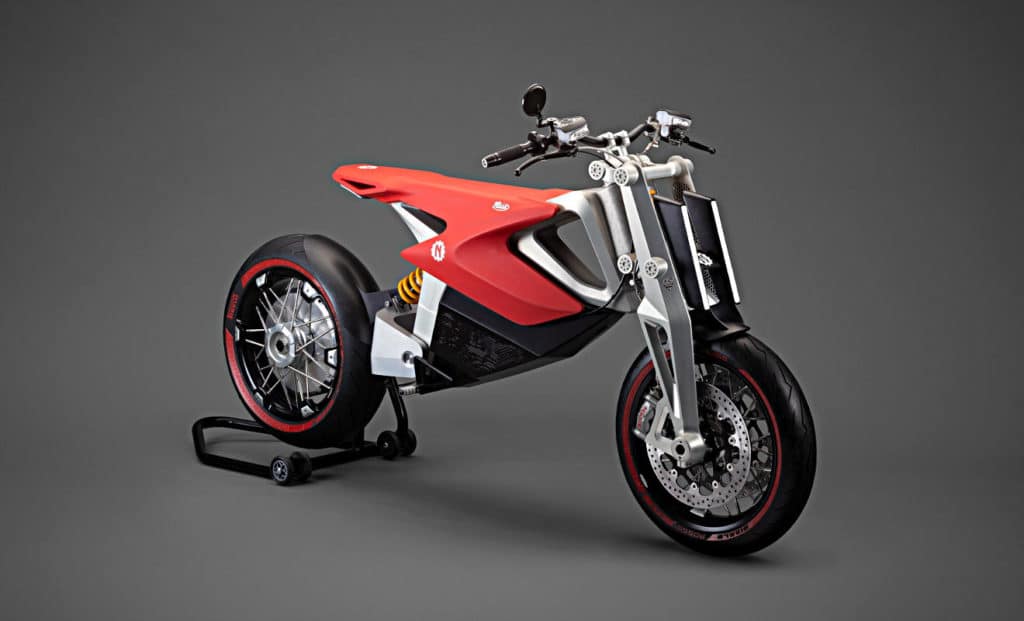 Concept de mini supermotard Nito N4 de couleur rouge