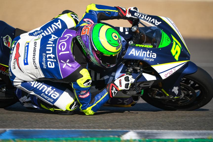 Eric Granado en plein virage sur le circuit espagnol de Jerez.