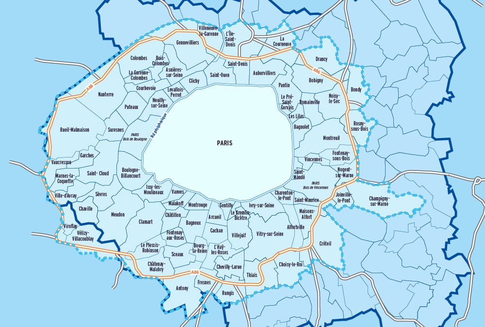 grand paris A86 carte ZFE Zones à Faibles Émissions