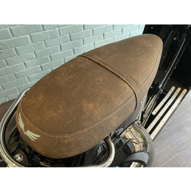 selle premium cuir de fabrication française marron tanne