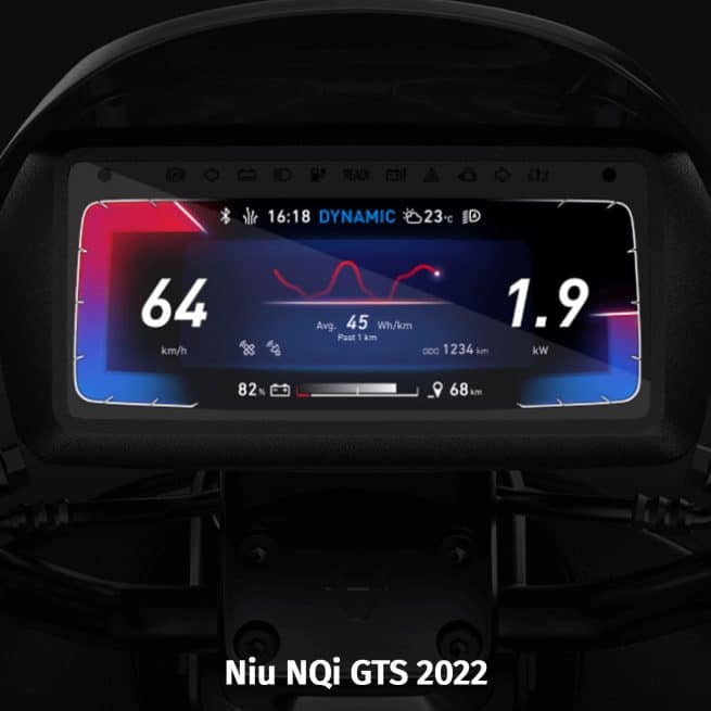 L'écran de bord du Niu NQi GTS 2022