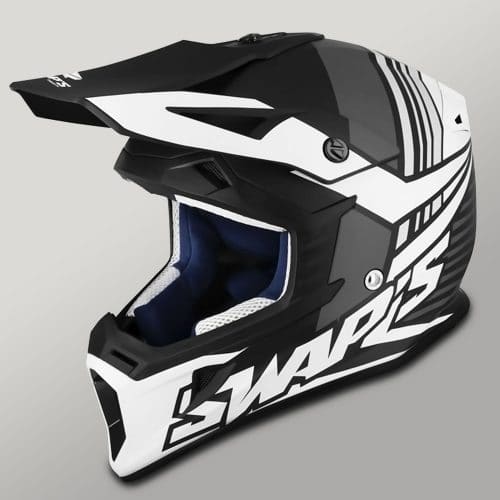 Casque cross Swaps S818 Blur noir/vert mat - Casque moto cross sur La  Bécanerie