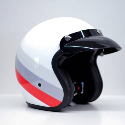 casque jet niu blanc gris rouge