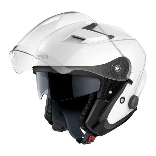 Casque Jet Sena Outstar Blanc, vue côté gauche