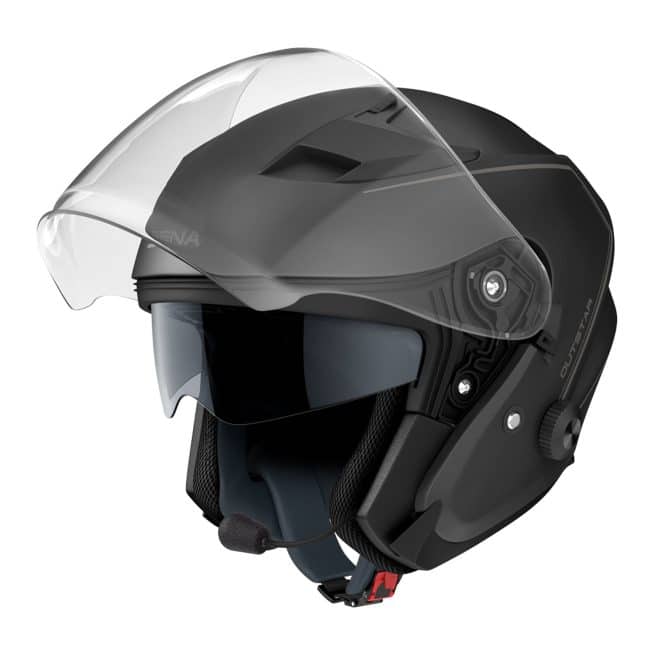 Casque Jet Sena Outstar Noir, vue côté gauche