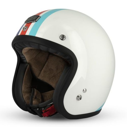 Casque Jet Cafe Racer S250 Blanc / Bleu / Rouge Brillant - Taille L