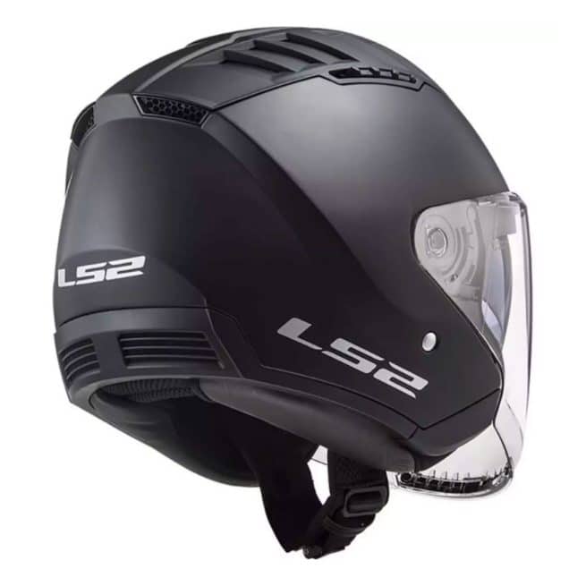 Casque LS2 OF562 Airflow Noir Mat vue arrière