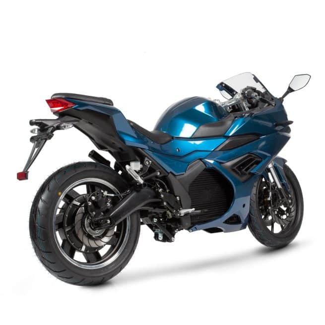 Rider RS6 RS8 bleu trois quart arrière droit