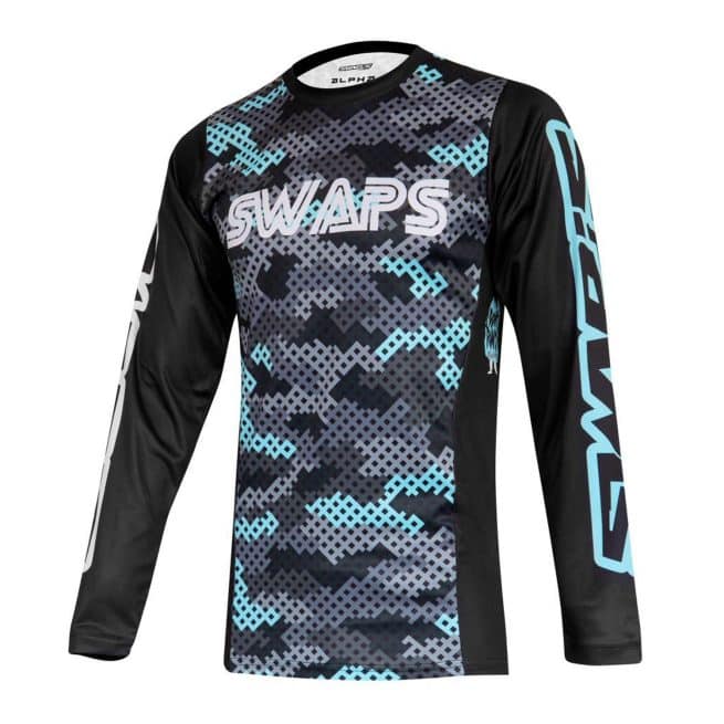 Maillot Cross Swaps enfant bleu avant