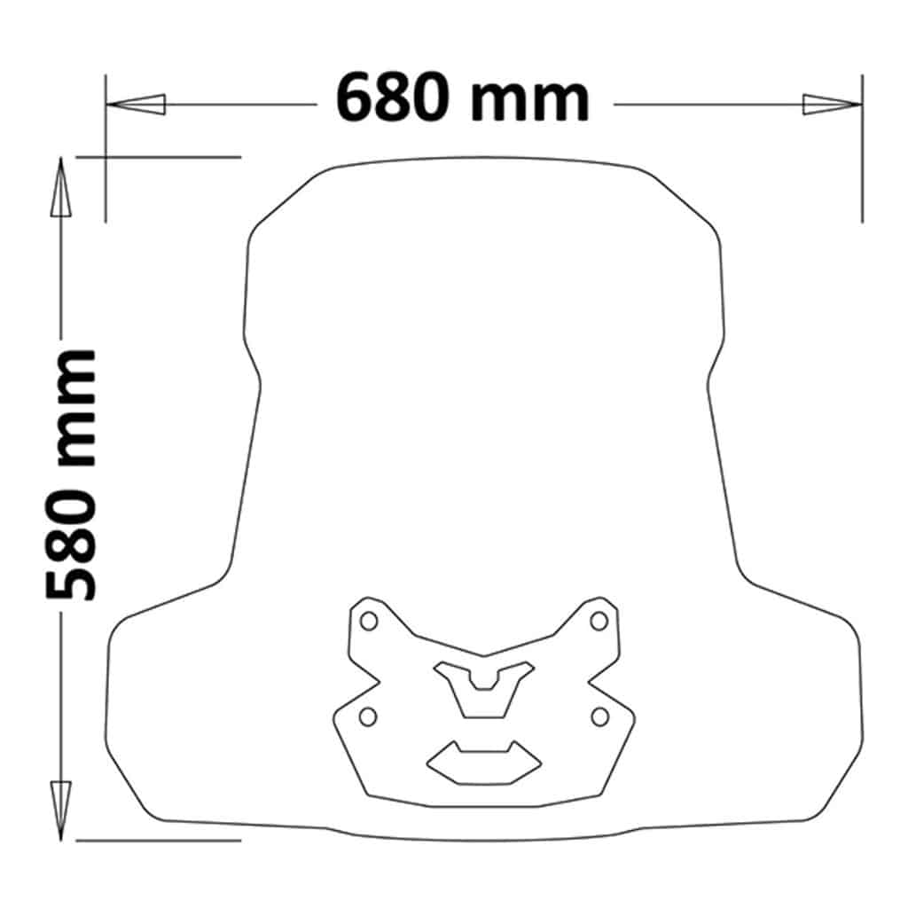 Pare-brise Isotta Moyen Pour Honda ADV 350 2021 - PMMA Transparent, Hauteur 590 Mm, Remplacement Original