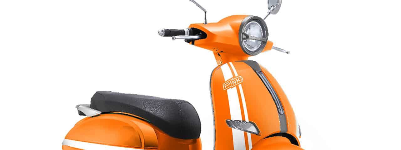 Gros plan sur la face avant du Pink Pop Plus orange