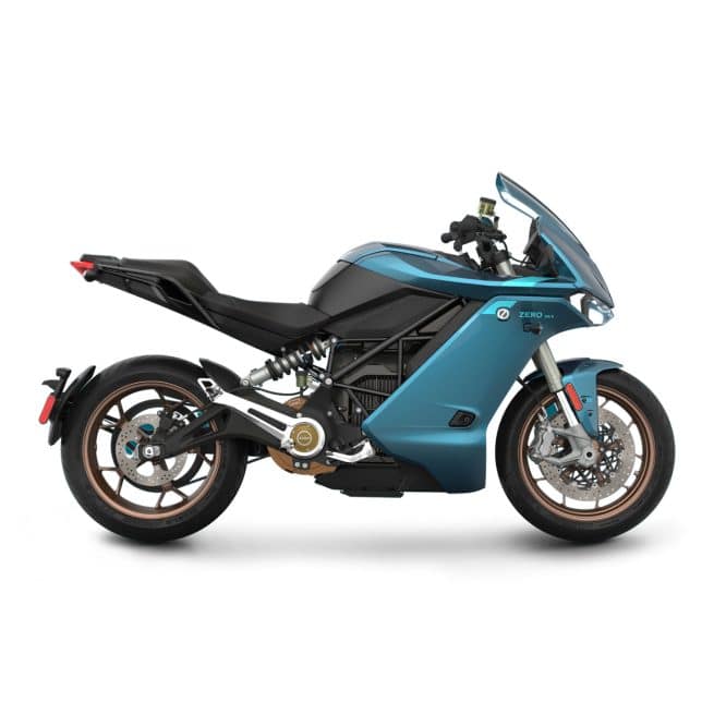 Zero Motorcycles Zero SR/S Riviera Metallic Cyan côté droit