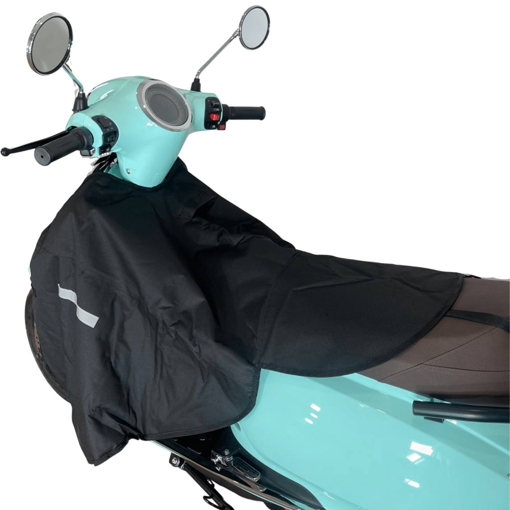 Couverture Jambes Scooter Hiver - Protection Pluie Coupe-Vent Universelle Noire - Tablier Scooter