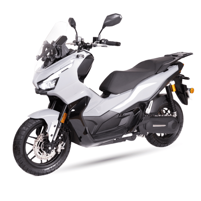 Bolide E-trail gris trois quart face gauche